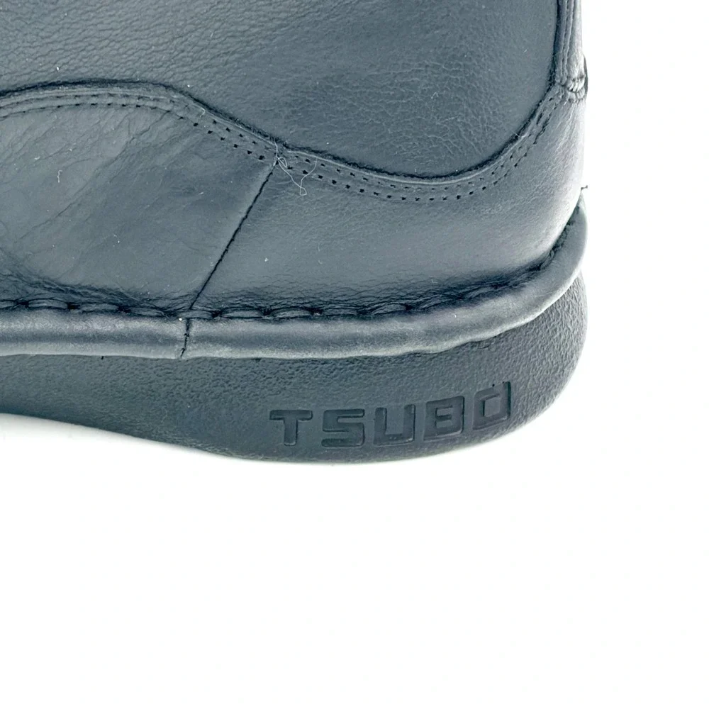Tsubo Mens Black Leather Chukka Boots Size 10 Ankle Lace Up Rubber Sole X19-3